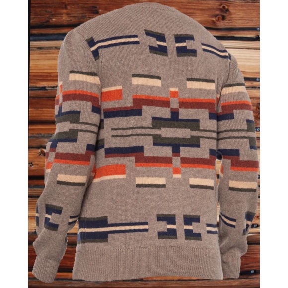 Pendleton Oversized Lambswool Southwest Aztec Crew Sweater XXL - Picture 2 of 3